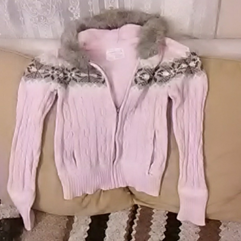 Aeropostale original pink fur hoodie